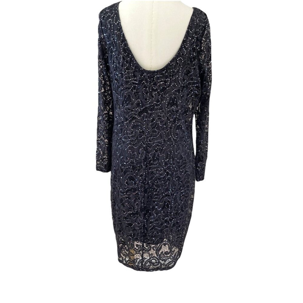 Marina Scoop Back All Over Sequin Dress Size 16 Gray Formal Sheer Glam Fairy Y2K